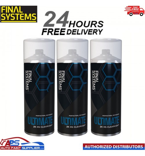 3 x FINAL SYSTEMS ULTIMATE 2K HS CLEARCOAT AEROSOL - 400ml